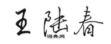 駱恆光王陸春行書個性簽名怎么寫