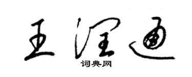 梁錦英王潤通草書個性簽名怎么寫