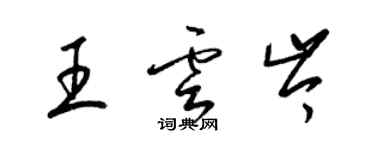 梁錦英王雲岑草書個性簽名怎么寫