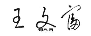 駱恆光王文富草書個性簽名怎么寫