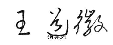 駱恆光王道徽草書個性簽名怎么寫