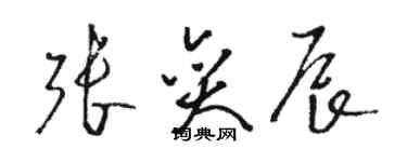 駱恆光張奕辰草書個性簽名怎么寫