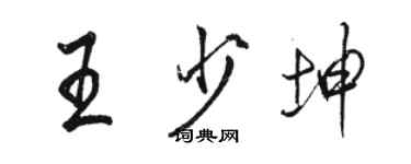 駱恆光王少坤行書個性簽名怎么寫