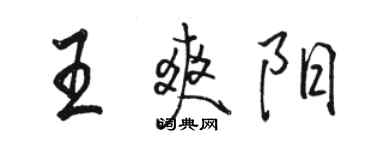 駱恆光王爽陽行書個性簽名怎么寫