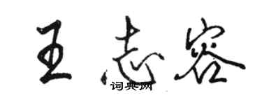 駱恆光王志容行書個性簽名怎么寫