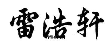 胡問遂雷浩軒行書個性簽名怎么寫