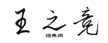 駱恆光王之競行書個性簽名怎么寫